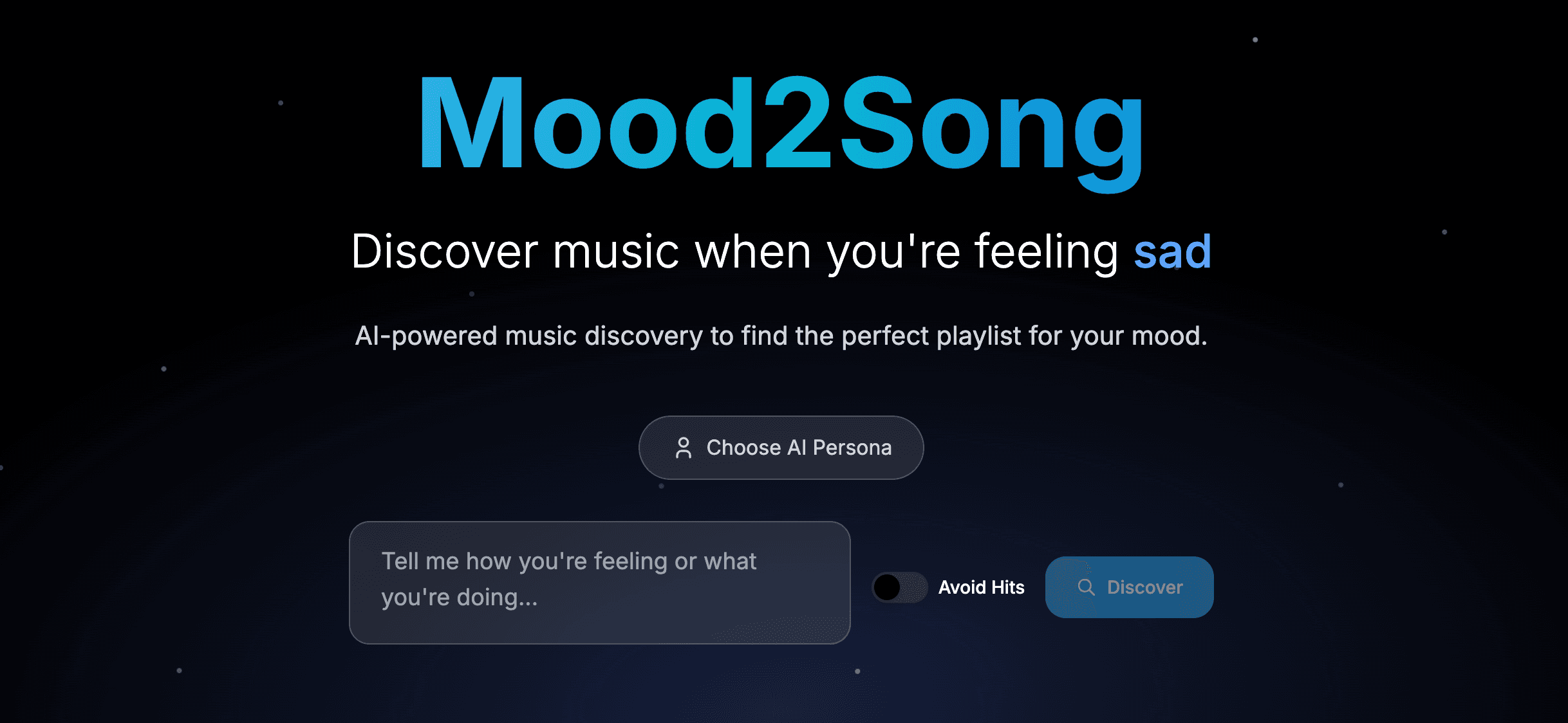 Mood2Song project screenshot